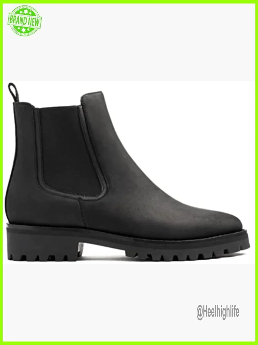 Women's Rugged Chelsea Boots, Leather Ankle Booties, Slip-On Work Boots